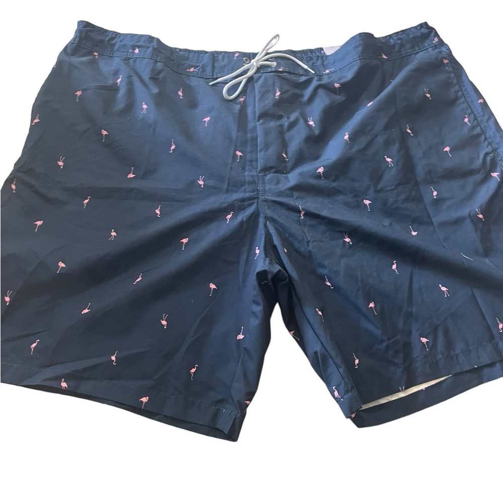 Men's Navy Flamingo Print Swim Shorts